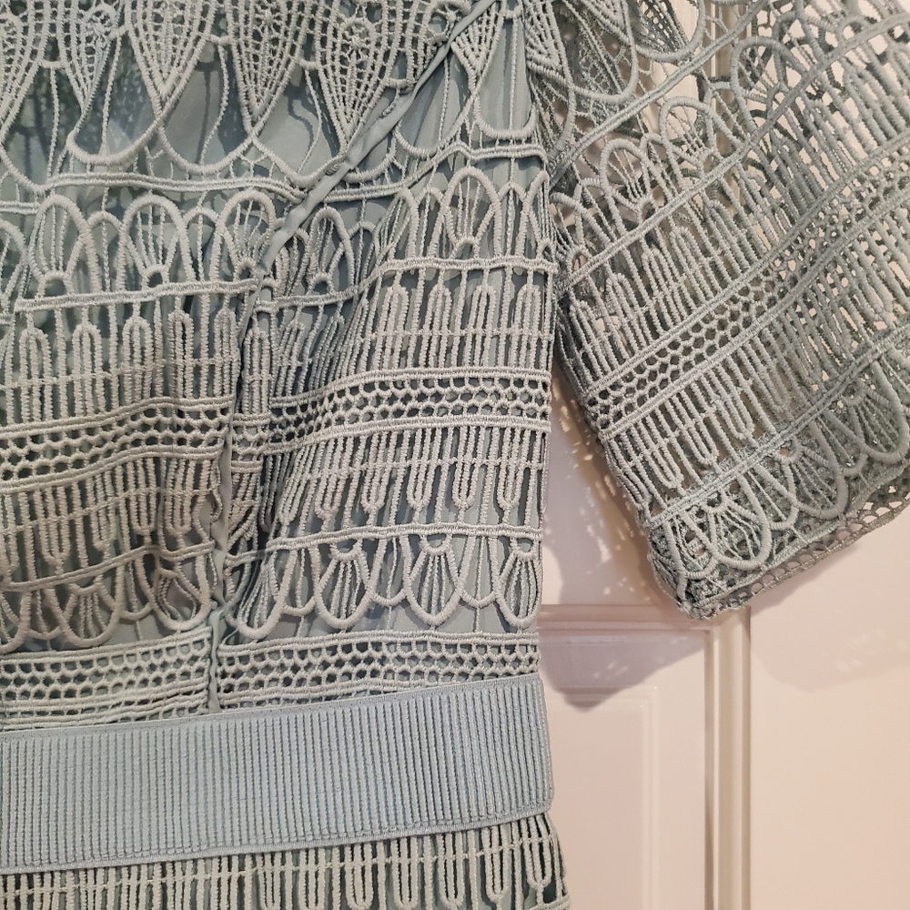 Eva Mendes Seafoam Mint Green Lace Dress Small - Picture 2 of 5